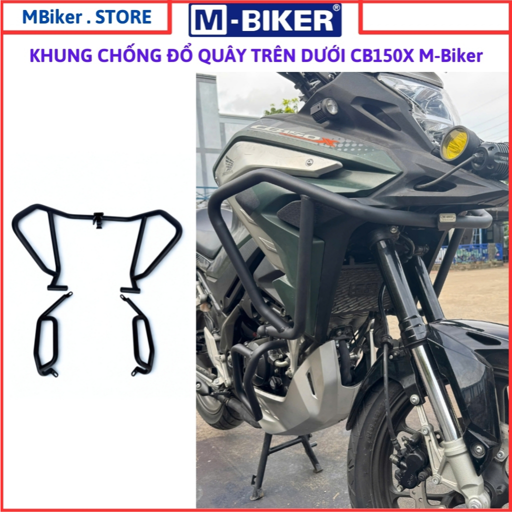 Chống đổ CB150X, Khung chống đổ CB150X, Bộ quây chống đổ trên dưới dành cho Honda CB150X, M-Biker