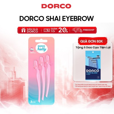 Dao Cạo Lông Mày, Ria Mép An Toàn DORCO NATTY - LI0003-3B - Vỉ 03 Dao Cạo Chân Mày