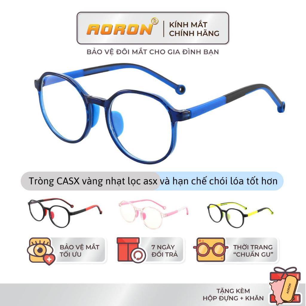 AORON - Kính Trẻ Em Chống Ánh Sáng Xanh, Mắt Kính Cho Bé Từ 3 Tuổi - 10 Tuổi Tròng Kính Tròn Dễ Thươ