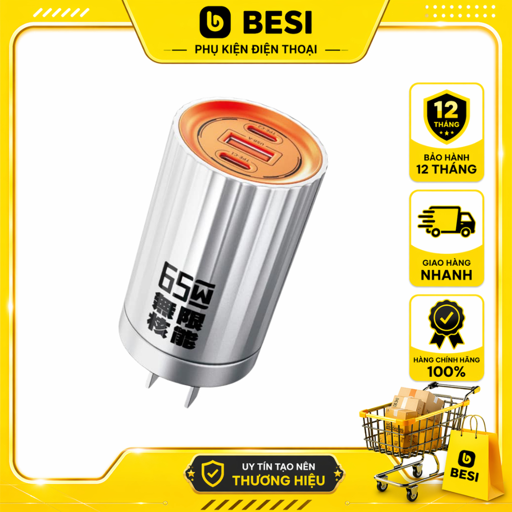 Cốc Sac Nhanh WK WP-U01 Mecha Series Energy Bar GaN Charger 65W