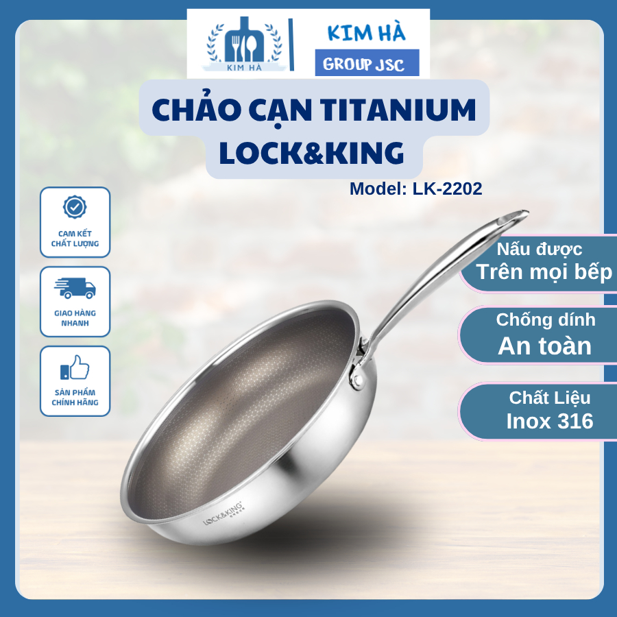 Chảo Cạn LOCK&KING Thiết Kế Thành Thấp Thuận Tiện Chiên Xào Và Trình Bày Món Ăn - Kim Hà Group JSC