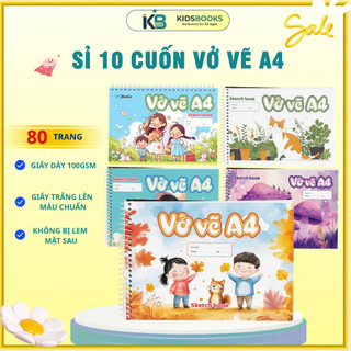 [COMBO 10 QUYỂN] Vở Vẽ Lò Xo A4 40 trang thích hợp làm quà tặng cuối năm,quà 1/6 - Vở Vẽ A4 giấy 100gsm