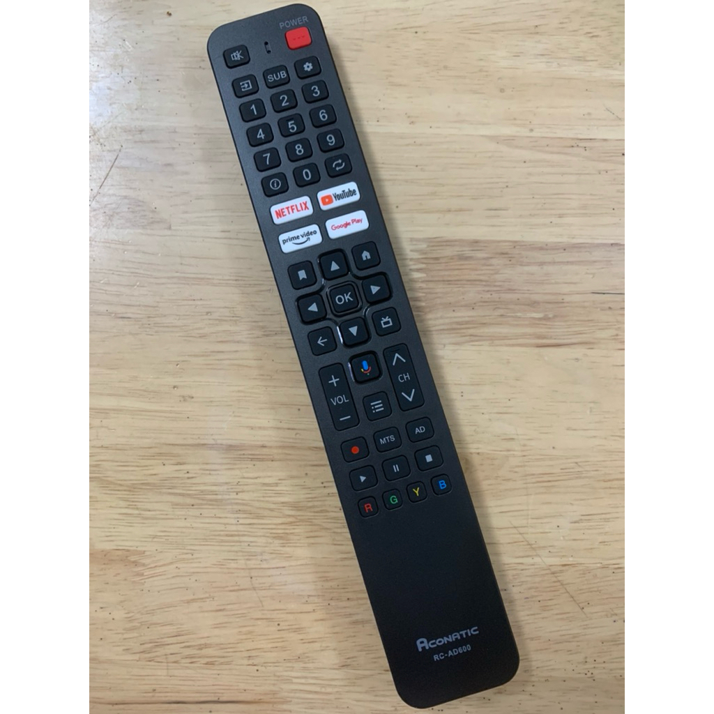 Remote điều khiển tivi led Aconatic (giọng nói-RC-AD600)+kèm pin