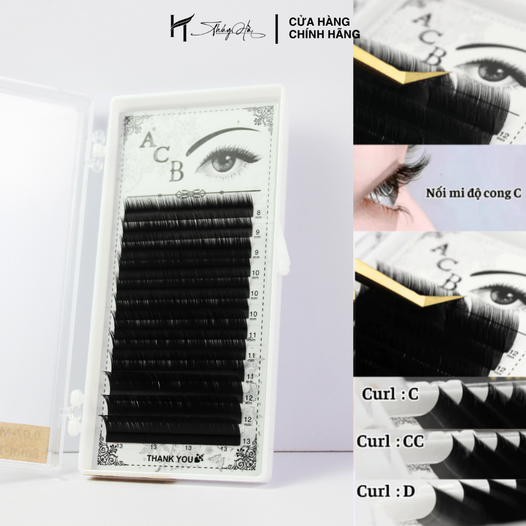 Mi khay độ dày 0.05 chất mi silk Hàn, mềm bắt keo tốt cong i-J-C-CC-D Lông Mi Nhân Tạo Thúy Hà