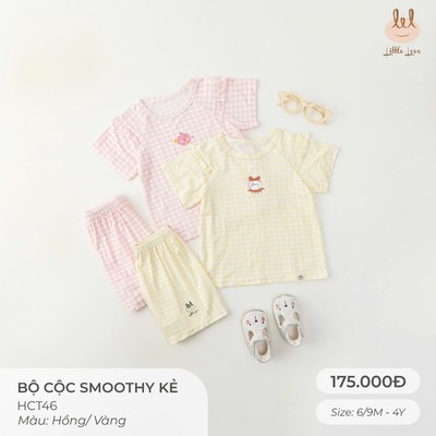 BỘ CỘC TAY SỢI TRE KẺ LIL LITTLE LOVE [ SIÊU MỀM, MÁT, MỊN CO DÃN VÀ THẤM HÚT TỐT] SZ 6/9M - 4Y (HCT46)