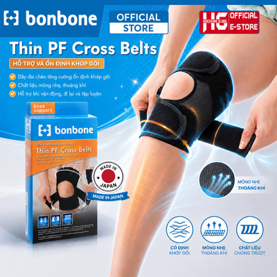 Đai Cố Định Đầu Gối Bonbone Thin PF Cross Belt | Hàng Chính Hãng Nhật Bản, Giảm Đau, Hỗ Trợ Vận Động