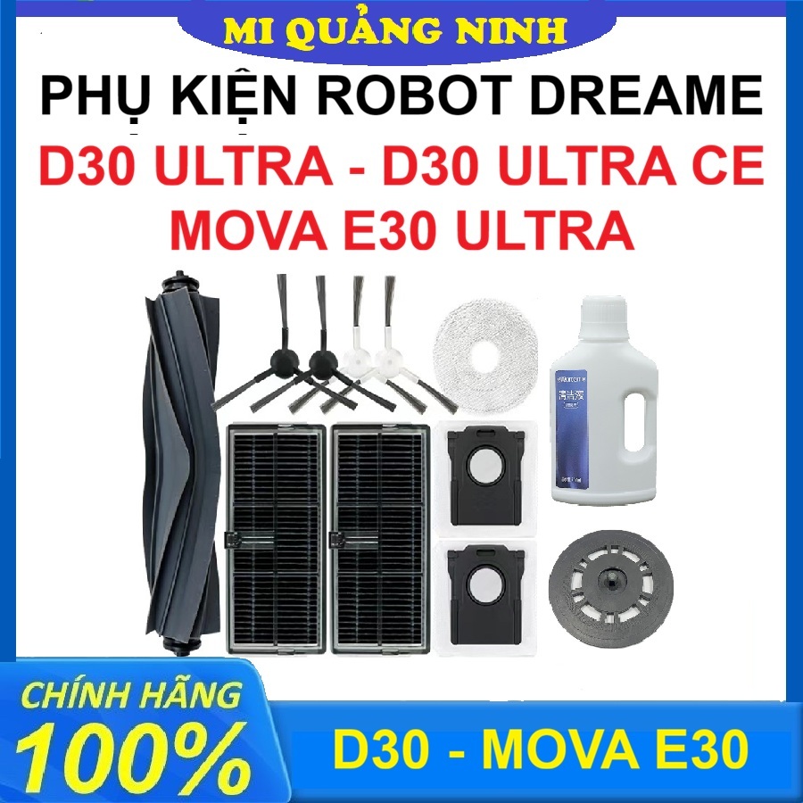 Phụ kiện Robot hút bụi Dreame D30 Ultra, D30 Ultra CE, Mova E30 Ultra, - Chổi chính,Lọc Hepa,Khăn la