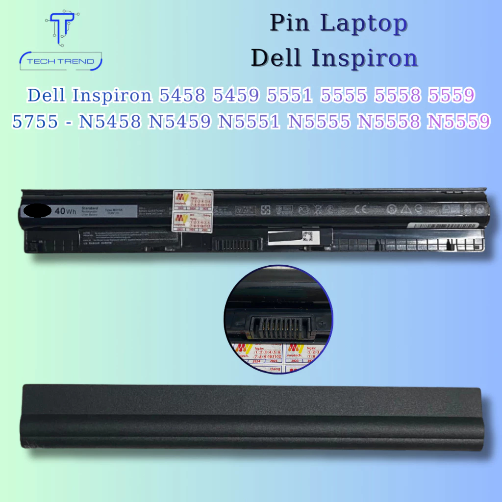 Pin laptop tương thích Dell Inspiron 5458 5459 5551 5555 5558 5559 5755 - N5458 N5459 N5551 N5555 N5