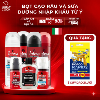 TẶNG QUÀ Bộ Bọt Cạo Râu Và Sữa Dưỡng Intesa Cao Cấp Từ Ý Chính Hãng Dành Cho Phái Mạnh
