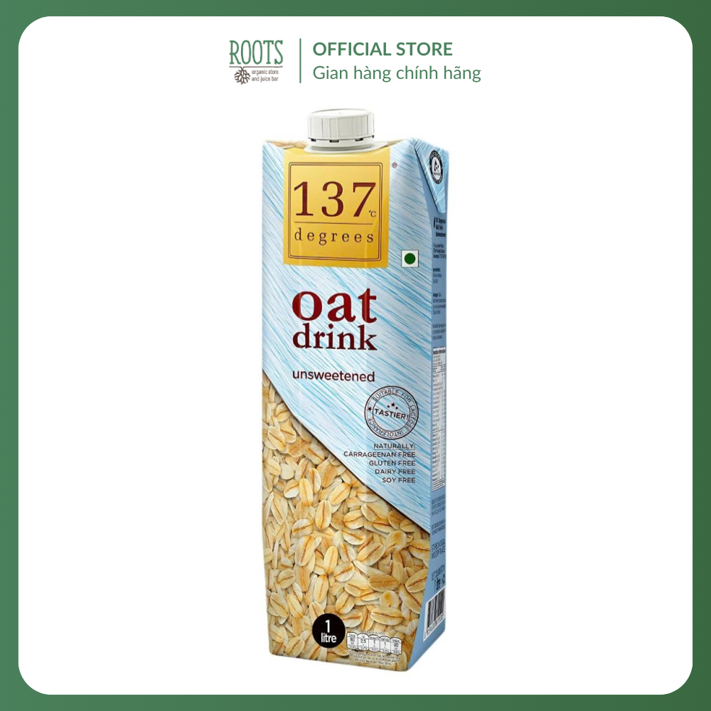 (Ship hỏa tốc) 137 DEGREES - Sữa Yến Mạch Không Đường, Oat Milk, Unsweetened (1000ml)