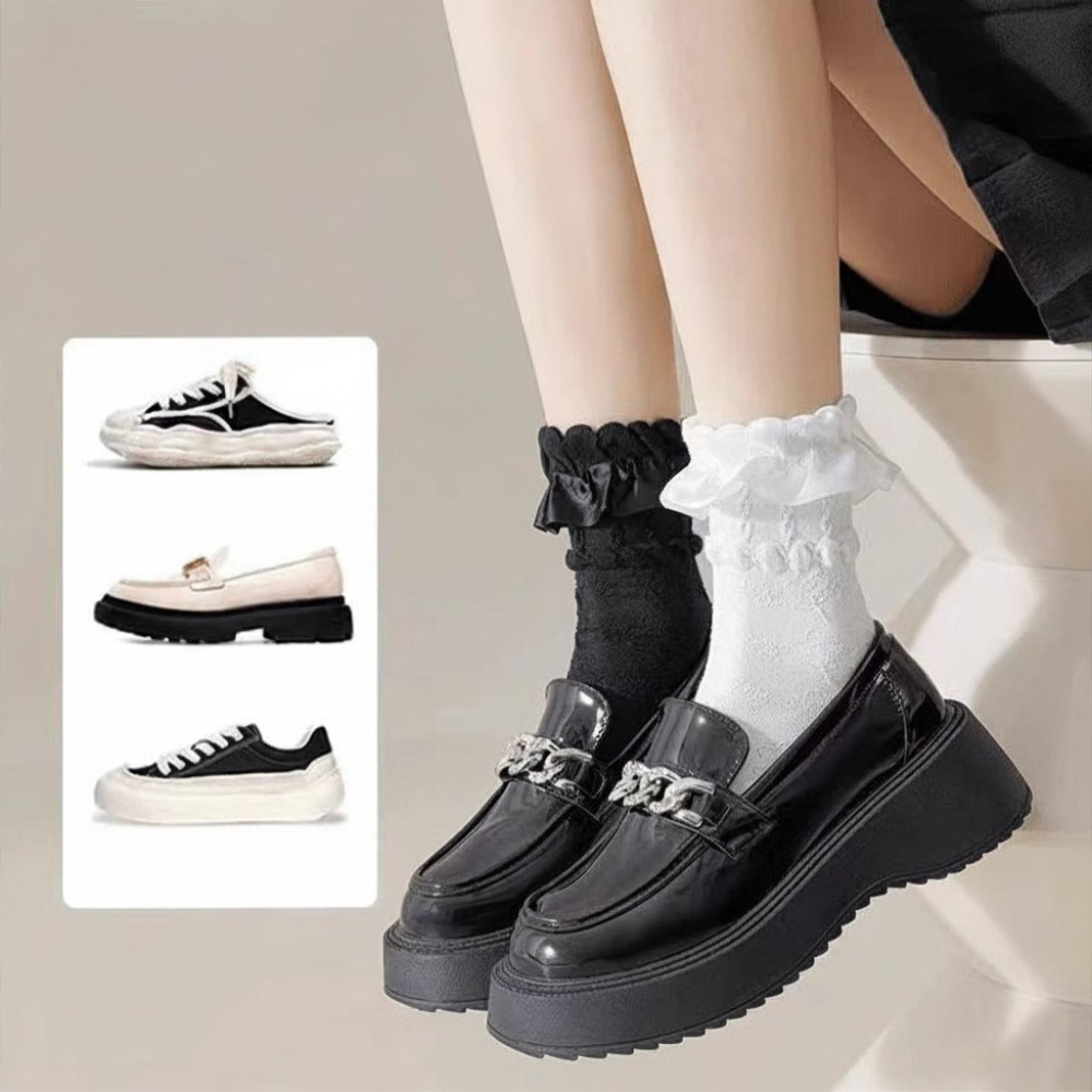 Tất vớ nữ ren phong cách Lolita Jk nữ sinh Nhật Bản phù hợp 4 mùa S31 | BigBuy360 - bigbuy360.vn