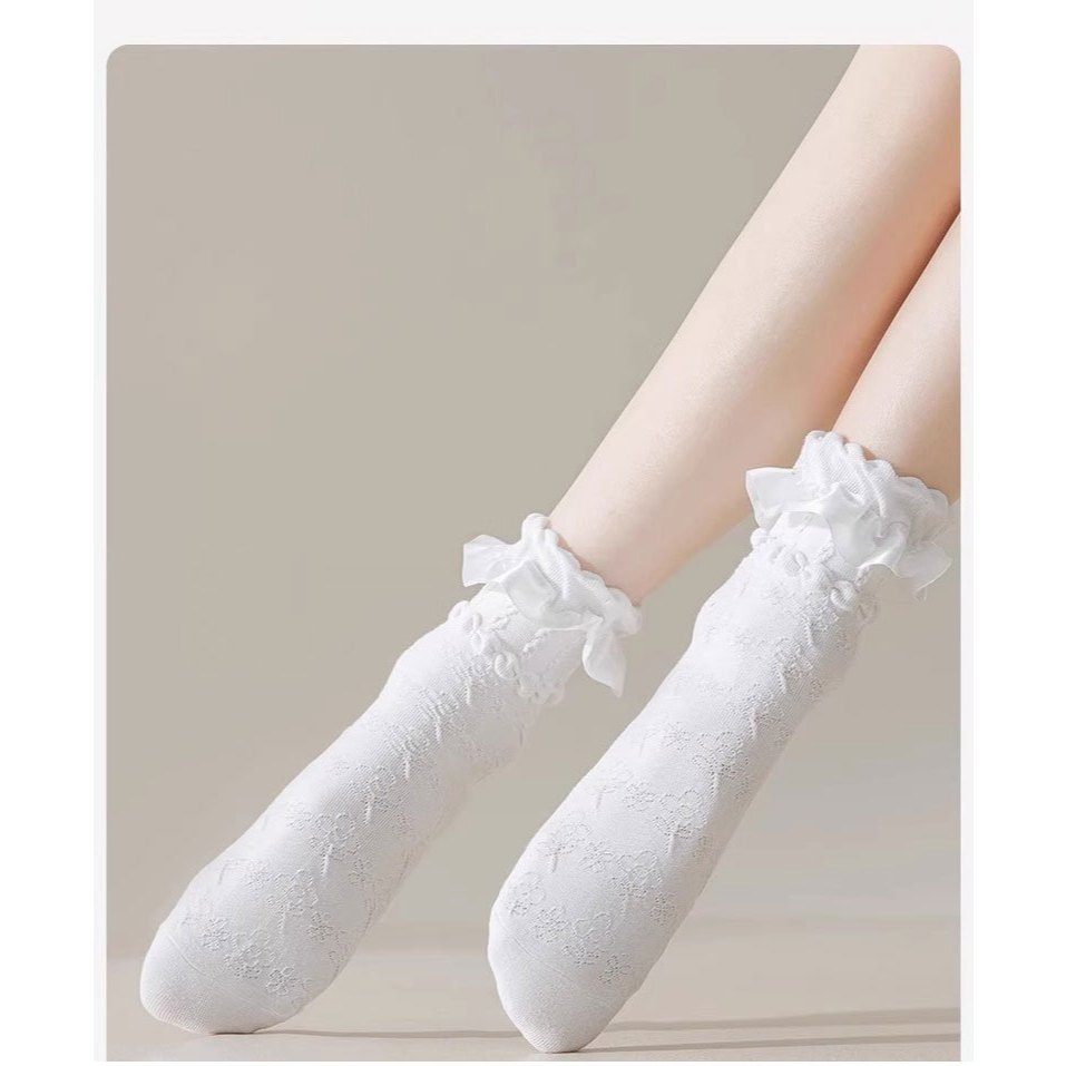 Tất vớ nữ ren phong cách Lolita Jk nữ sinh Nhật Bản phù hợp 4 mùa S31 | BigBuy360 - bigbuy360.vn