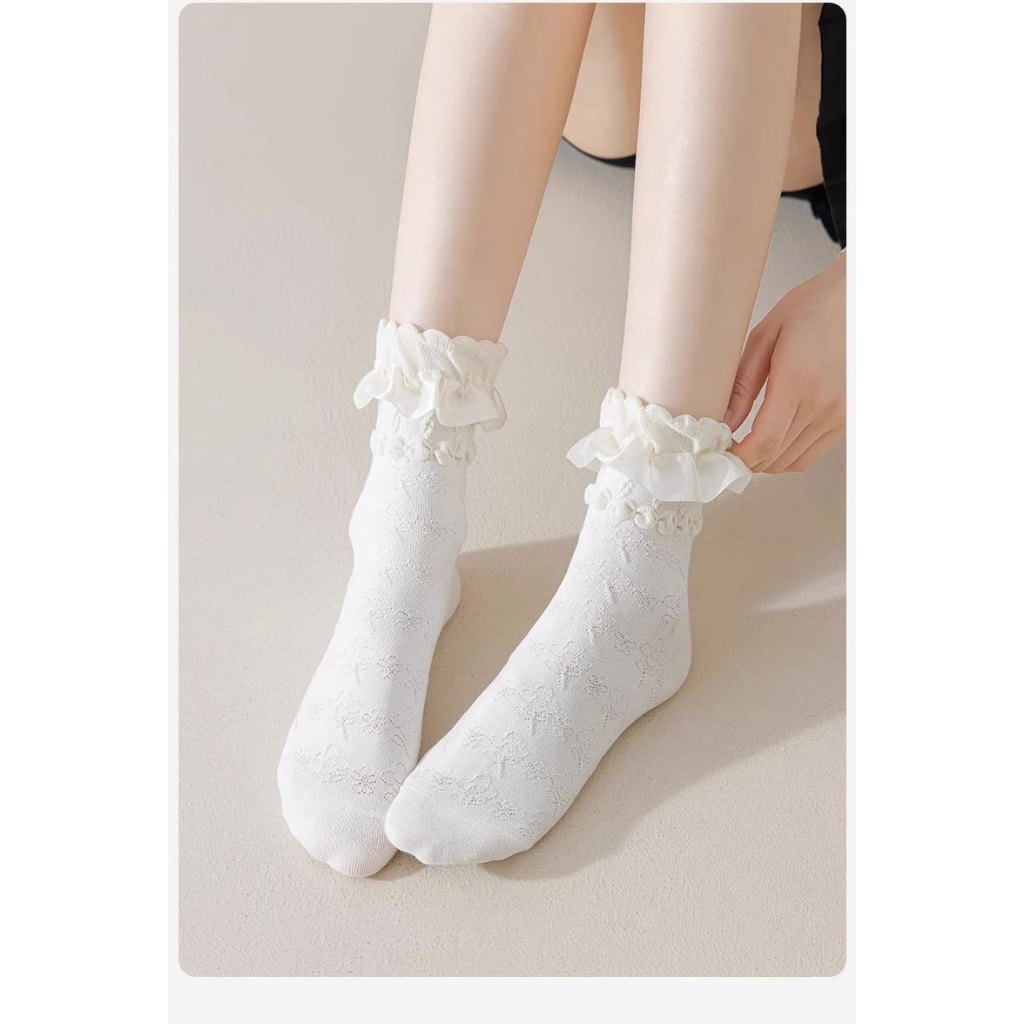 Tất vớ nữ ren phong cách Lolita Jk nữ sinh Nhật Bản phù hợp 4 mùa S31 | BigBuy360 - bigbuy360.vn