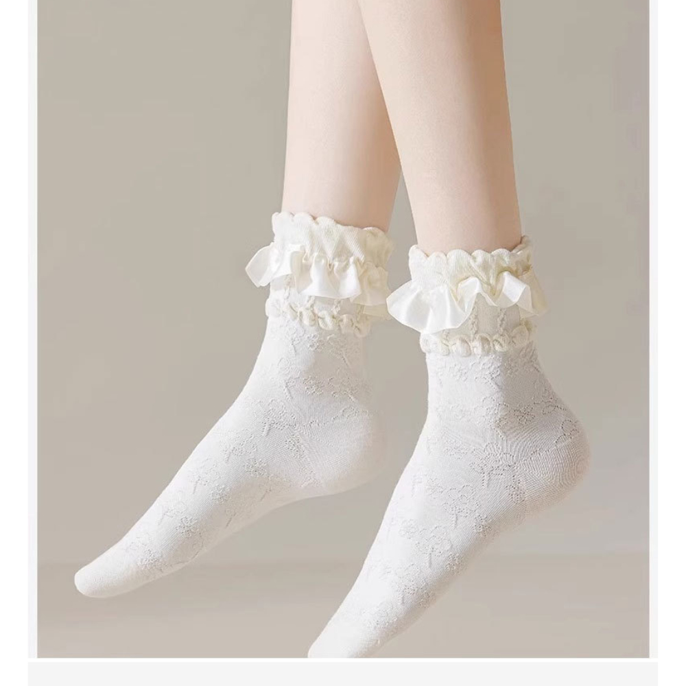 Tất vớ nữ ren phong cách Lolita Jk nữ sinh Nhật Bản phù hợp 4 mùa S31 | BigBuy360 - bigbuy360.vn