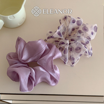 Dây buộc tóc nữ scrunchies Eleanor Accessories vải trơn phối chấm bi phụ kiện tóc cột tóc 11823