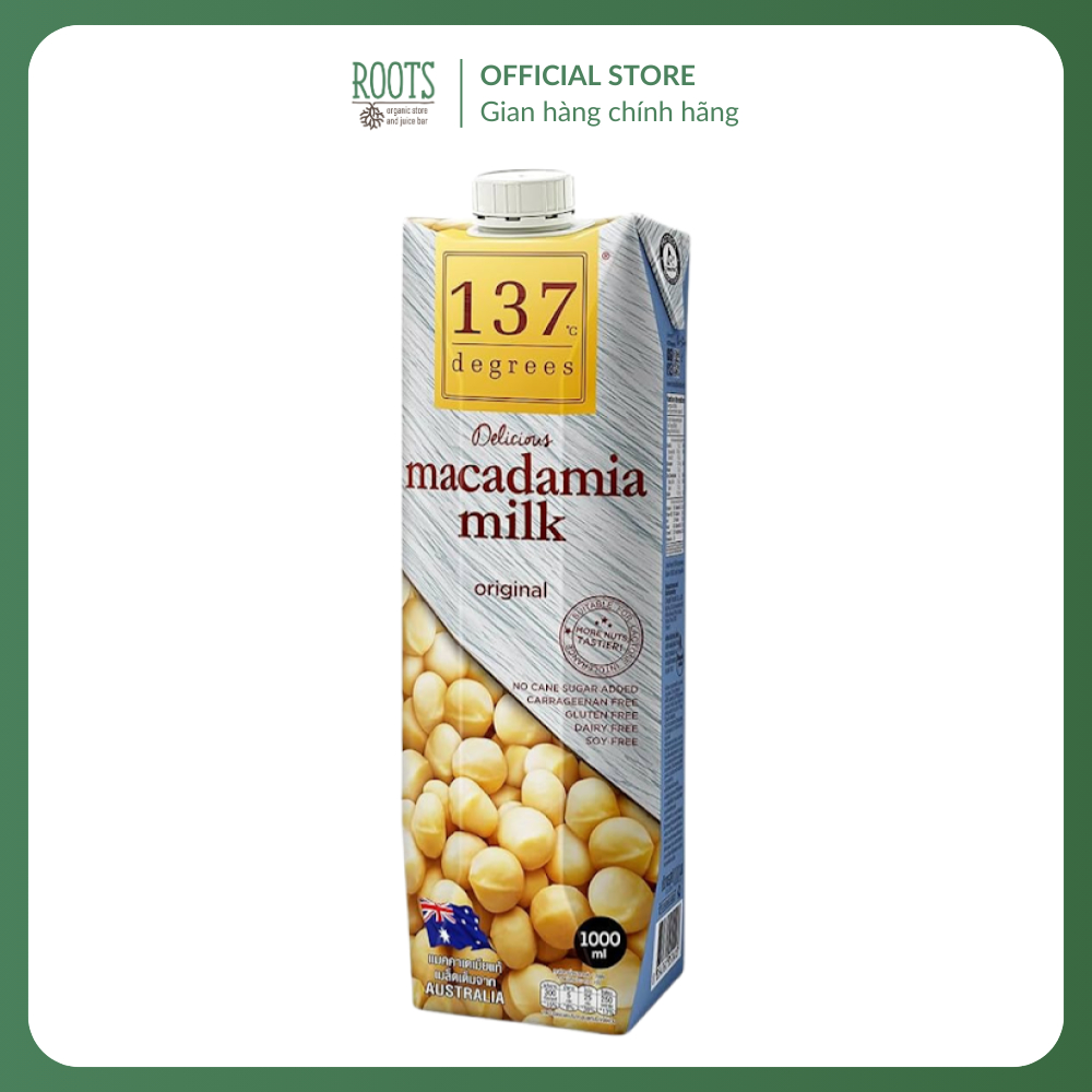 (Ship hỏa tốc) 137 DEGREES - Sữa Hạt Mắc Ca Nguyên Chất, Macadamia Milk, Original (1000ml)