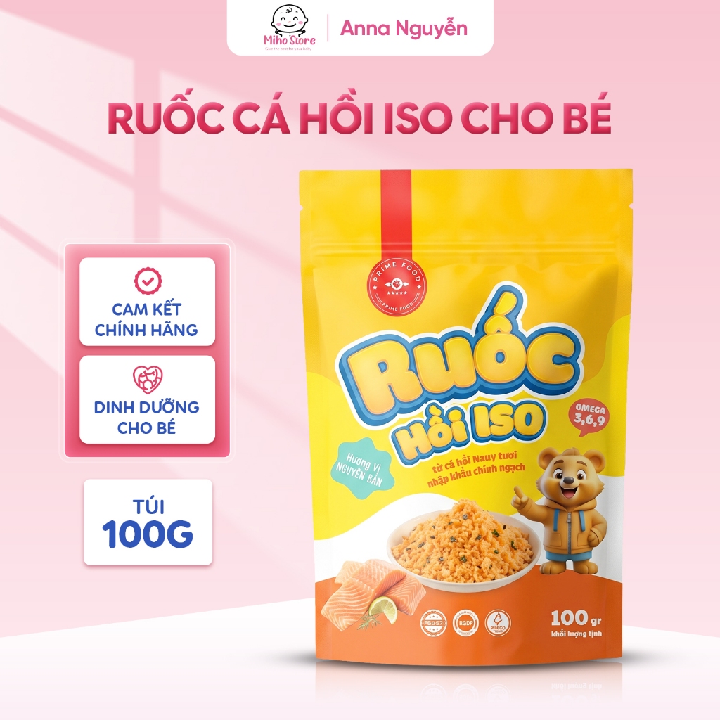 Ruốc cá hồi ISO cao cấp dành cho các bé, Ruốc cá hồi bổ dưỡng thơm ngon cho trẻ em mọi nhà, Ruốc cá 