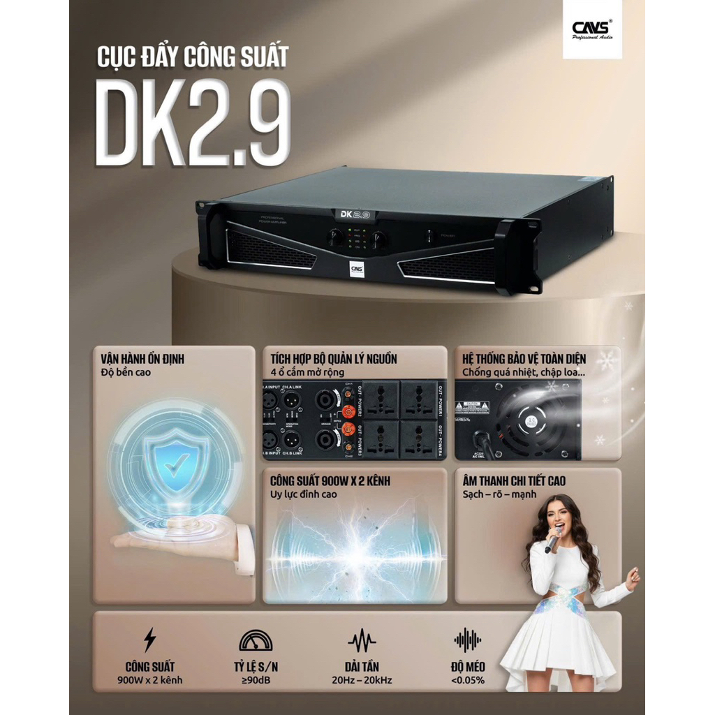 Cục Đẩy Công Suất CAVS DK2.9 - Hàng Chính Hãng  2026 - Gia Khang shop