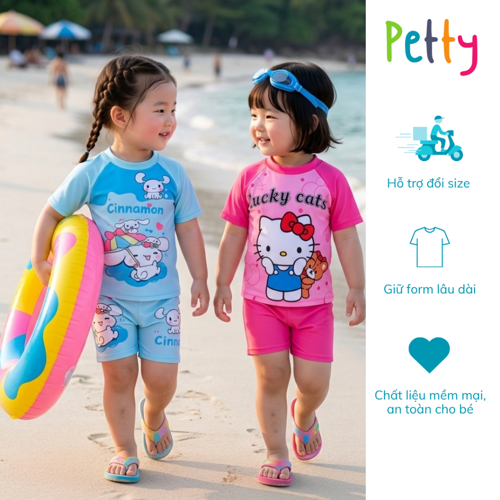 Bộ đồ bơi rời bé gái họa tiết Melody, Cinnamoroll, Hello Kitty - PETTY Kids Store [A420]