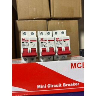Attomat MCB LW CB AC 2P ngắt mạch MCB 220V 10A 16A 25A 32A 40A 63A bảo vệ ngắn mạch quá tải điện dân dụng