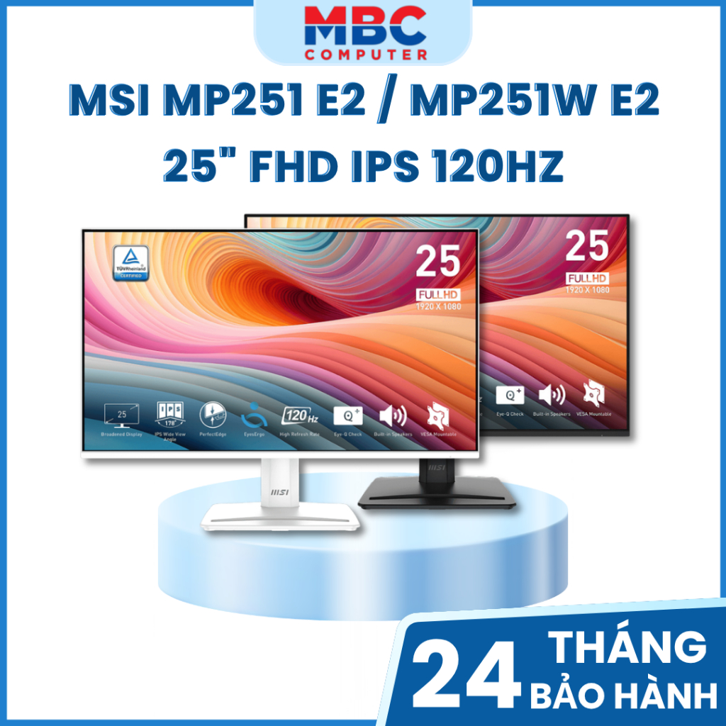 Màn Hình MSI PRO MP251 E2 / MP251W E2 (24.5" - Speaker - EyesErgo) - Bảo hành chính hãng 24 tháng