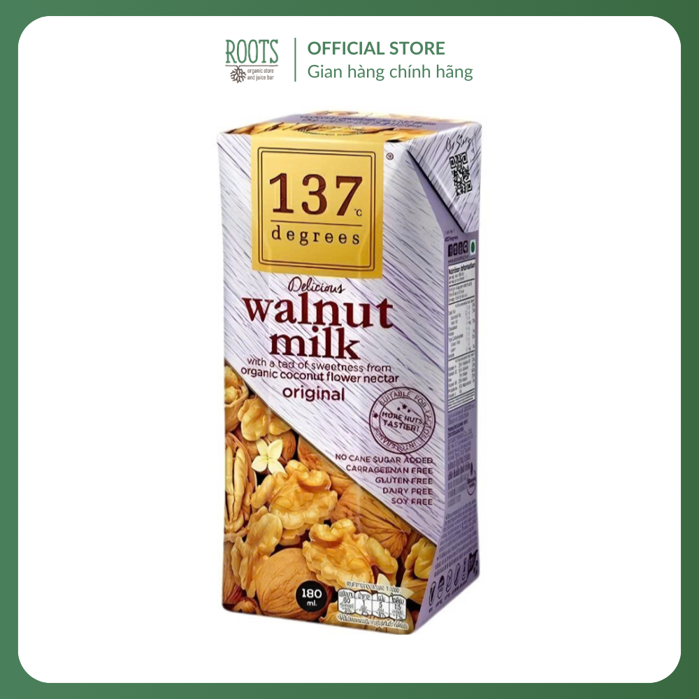 (Ship hỏa tốc) 137 DEGREES - Sữa Hạt Óc Chó Mật Dừa, Walnut Milk with Organic Coconut Flower Nectar 