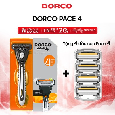 Dao Cạo Râu Hàn Quốc DORCO PACE 4 Hộp 1 Cán 1 Đầu Tặng Thêm 4 Đầu/8 Đầu Cạo DORCO PACE 4 Cùng Loại