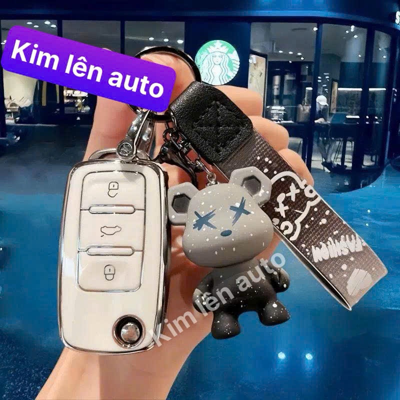 ( TPU )Ốp Thìa khoá Volkswagen Beetle, Polo, Sharan, Jetta, Tiguan Allspace, Scirocco - Trắng Bạc