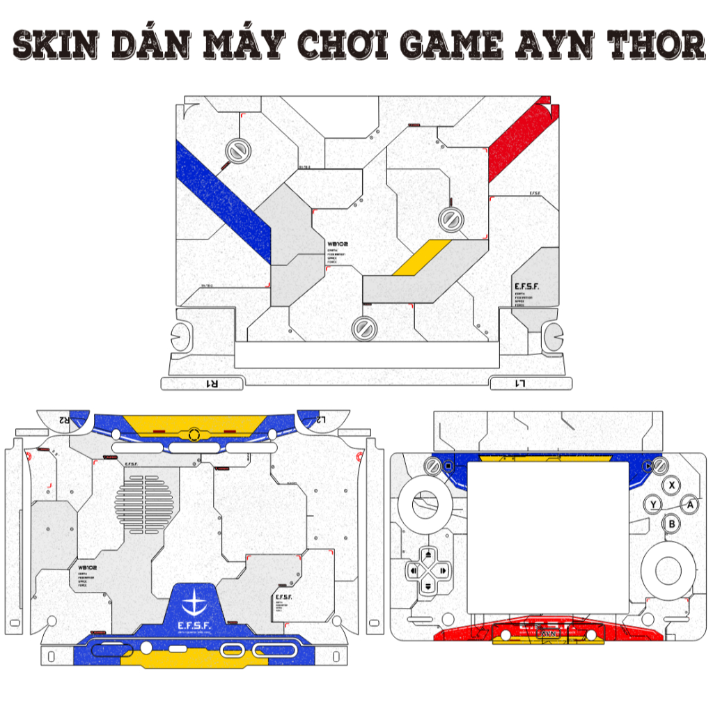 Skin dán AYN Thor mẫu Gundam | Miếng dán skin cho máy chơi game PC Handheld