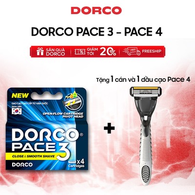 Dao Cạo Râu Hàn Quốc DORCO PACE 3 Tặng Thêm Tay Cầm 1UP DORCO PACE 3/PACE 4