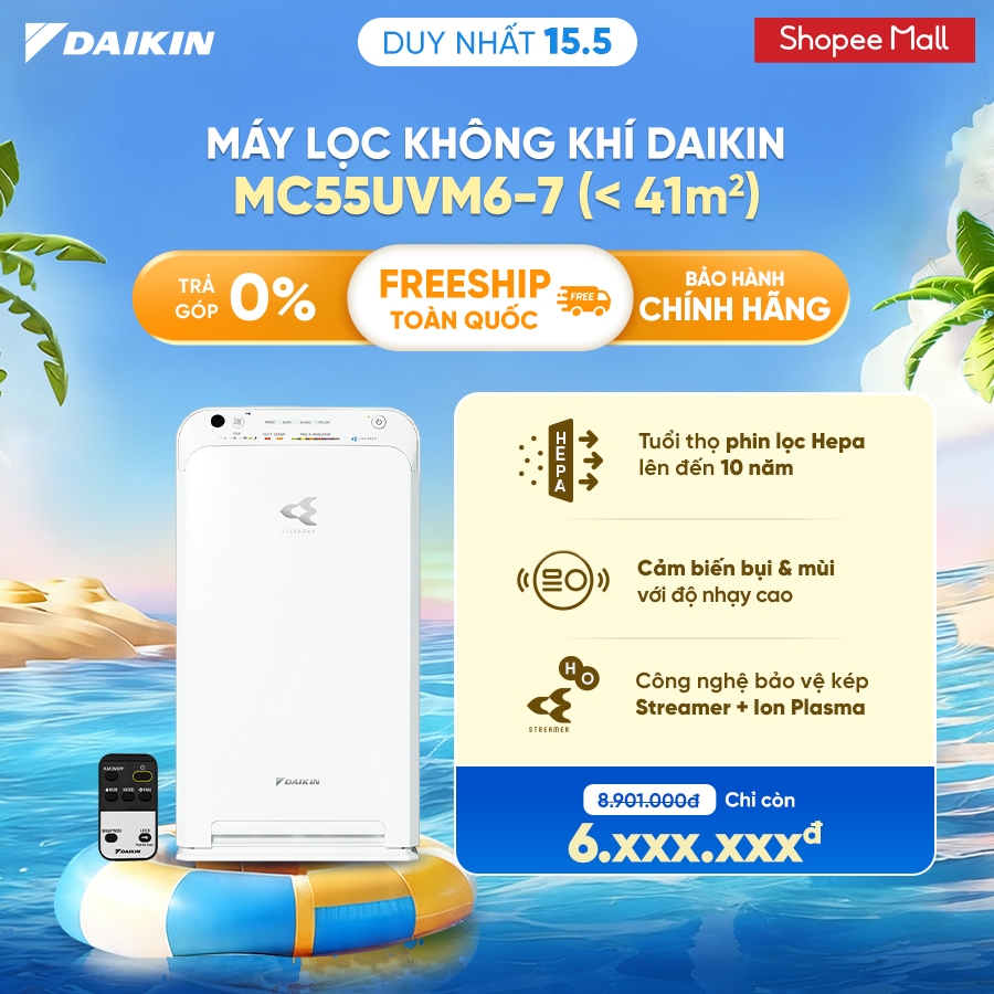 Máy Lọc không khí Daikin MC55UVM6-7 - Diện tích sử dụng 41m2