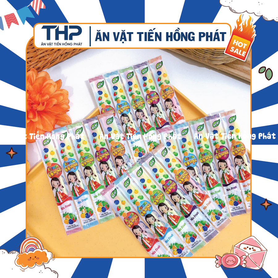 [10 Chiếc] Kẹo Tăm Lạnh CC Stick Cô gái Vị Trái Cây Thái Lan (4g, 3 thanh), đồ ăn vặt tuổi thơ