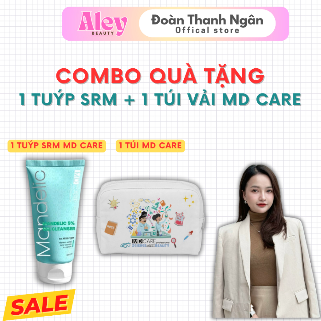 [ COMBO QUÀ TẶNG KHÔNG BÁN ] 1 Tuýp Sữa Rửa Mặt MD CARE + 1 Túi Vải MD CARE