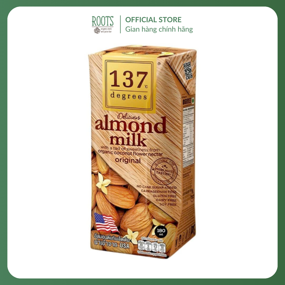 (Ship hỏa tốc) 137 DEGREES - Sữa Hạnh Nhân Mật Dừa, Almond Milk with Organic Coconut Flower Nectar O