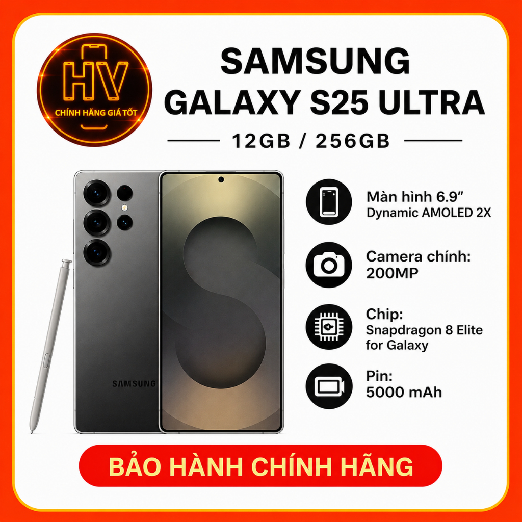 Điện thoại Samsung Galaxy S25 Ultra 12GB/256GB - Hàng Chính Hãng