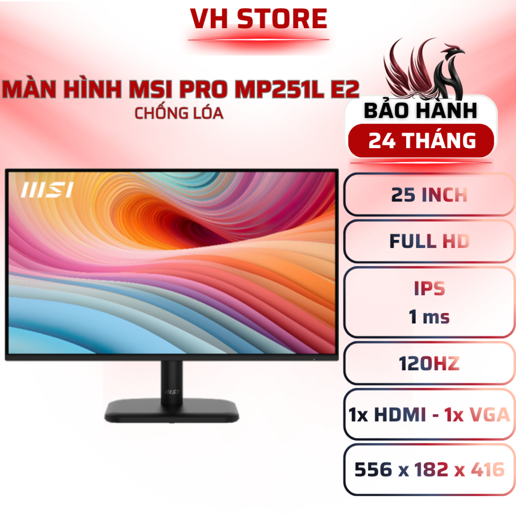 Màn Hình MSI PRO MP251L E2 24.5 Inch IPS 120Hz 1ms - BẢO HÀNH 24 THÁNG - VHSTORE