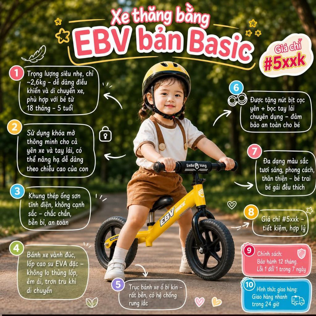 XE THĂNG BẰNG EBV CAO CẤP 2026 CHO BÉ