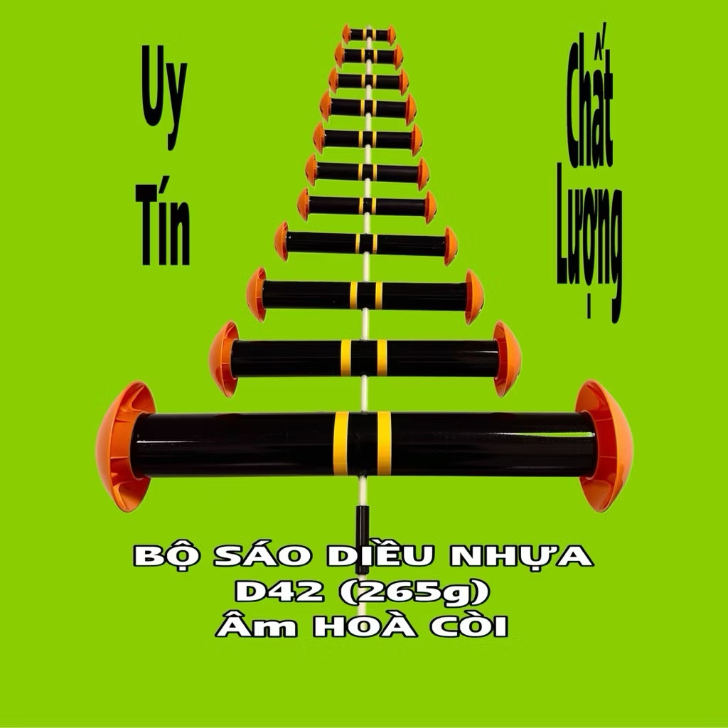 Sáo diều D42 nhựa cao cấp hòa còi 11 quả âm vang xa tiếng sáo hay chuẩn đồng quê