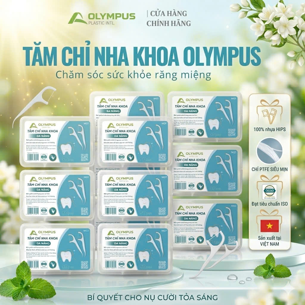 COMBO 12 GÓI TĂM CHỈ NHA KHOA OLYMPUS 960 TĂM SẠCH KẼ CHÂN RĂNG