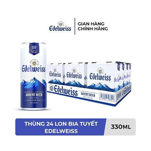 Thùng 24 Lon Bia Tuyết Edelweiss Wheat Beer - 330ml/Lon -  Chính Hãng