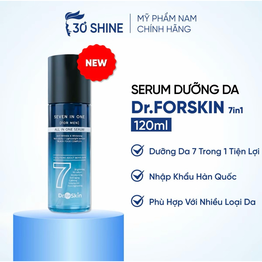 Tinh chất Dr.FORSKIN Serum 7IN1 For Men 120ml dưỡng da cho nam 30Shineshop Skincare nam gioi Dưỡng T
