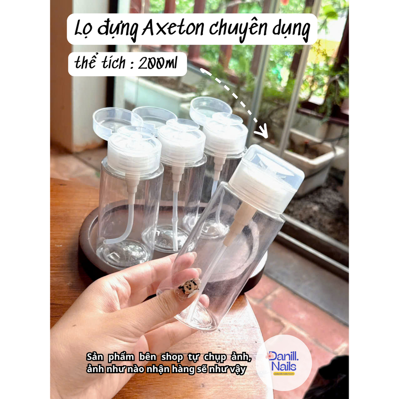 Lọ đựng Axeton, lọ đựng cồn không tắc vòi không sun lọ 200ml