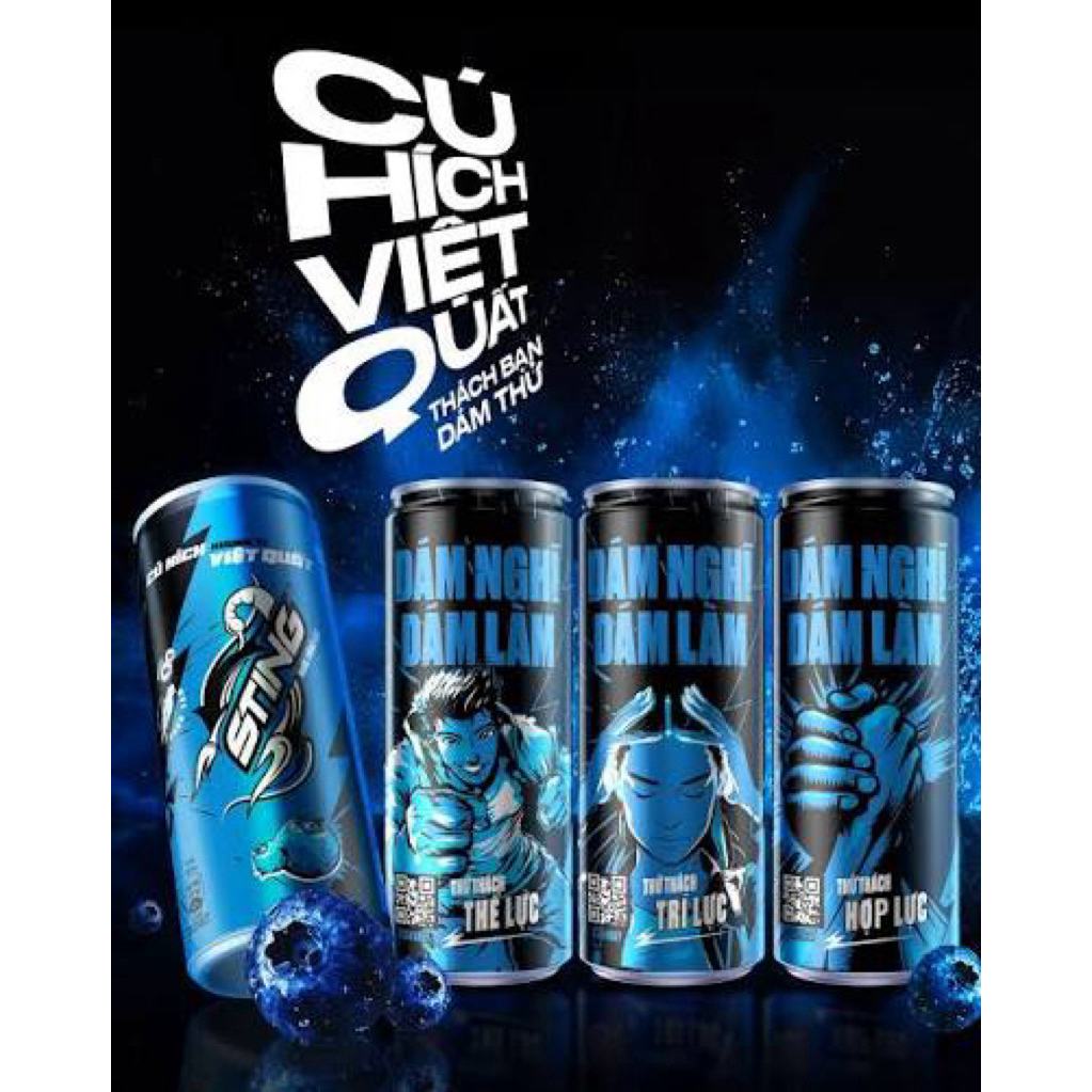 Sting Việt Quất Lon 330ml – Nước Tăng Lực Vị Việt Quất Thơm Ngon, Dễ Uống