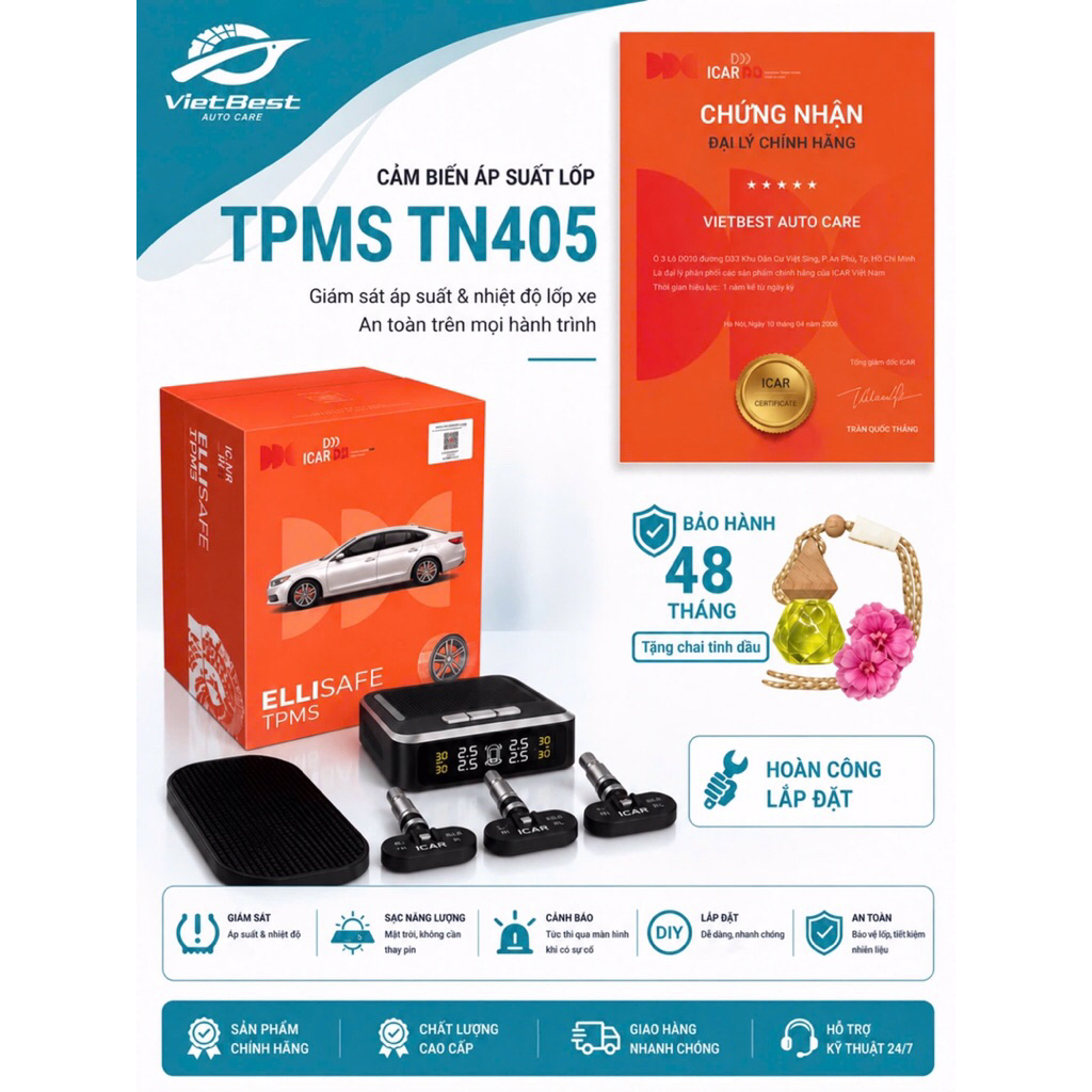 (VIETBEST) TPMS ICAR TN405-CẢM BIẾN ÁP SUẤT LỐP CHÍNH HÃN