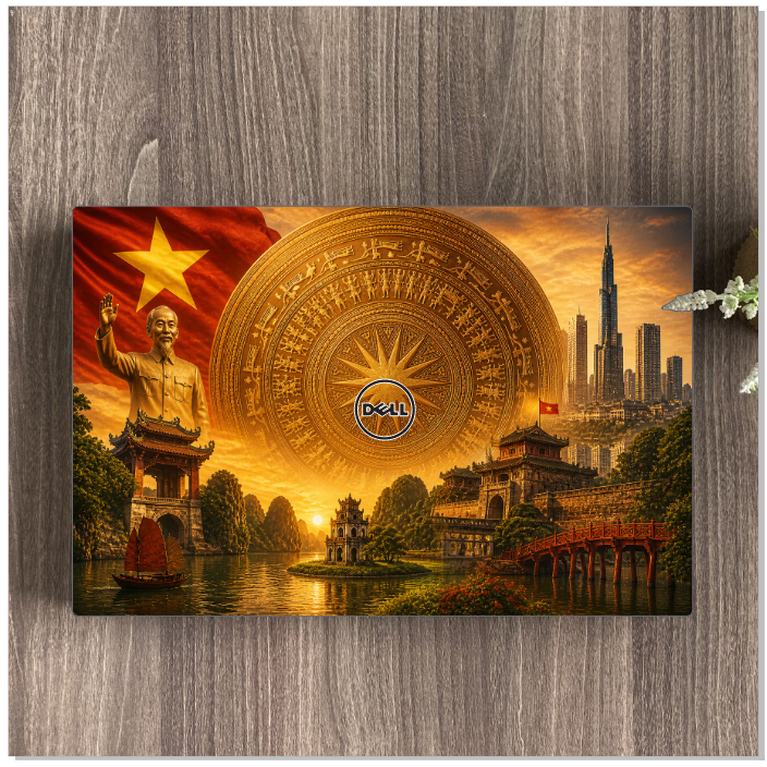 Decal dán laptop mẫu Quê hương đất nước tôi bảo vệ toàn diện cho máy ( NHẮN…