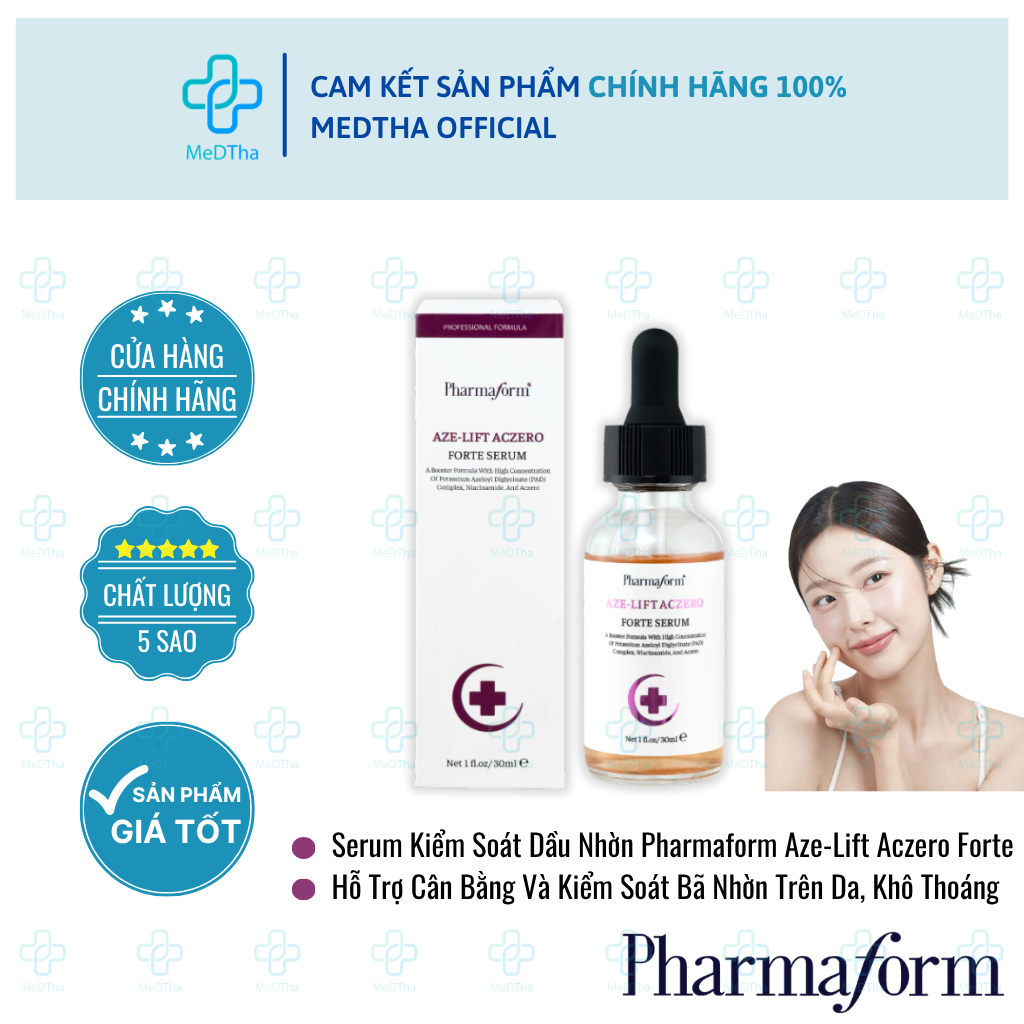 Serum Kiểm Soát Dầu Nhờn Pharmaform Aze-Lift Aczero Forte - Hỗ Trợ Cân Bằng Và Kiểm Soát Bã Nhờn