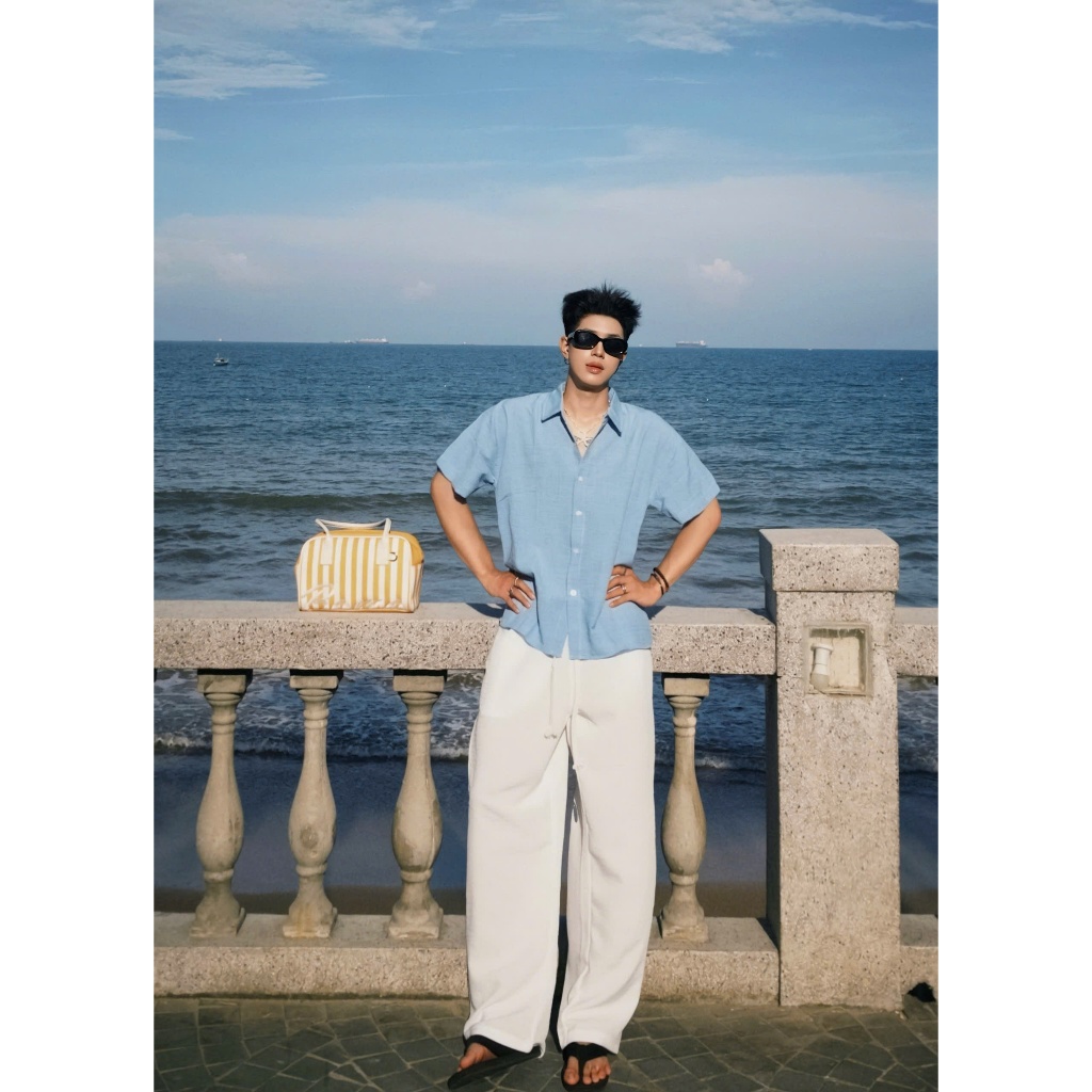 (MỞ BÁN) QUẦN DÀI SUÔNG ỐNG RỘNG NHẸ CHẤT LIỆU LINEN BLEND ĐEN STUDIO | BigBuy360 - bigbuy360.vn