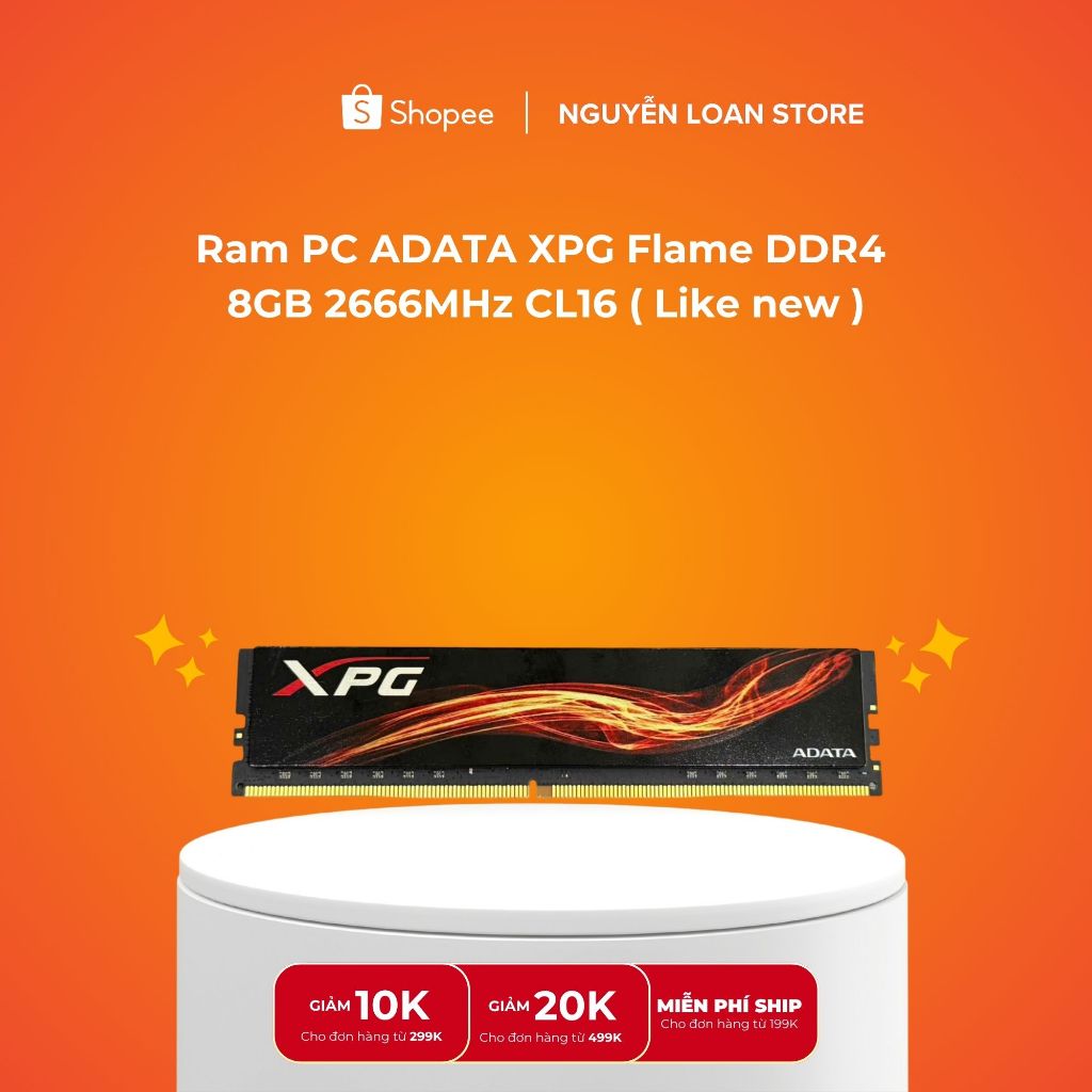 Ram PC ADATA XPG Flame DDR4  8GB 2666MHz CL16 ( Like new )