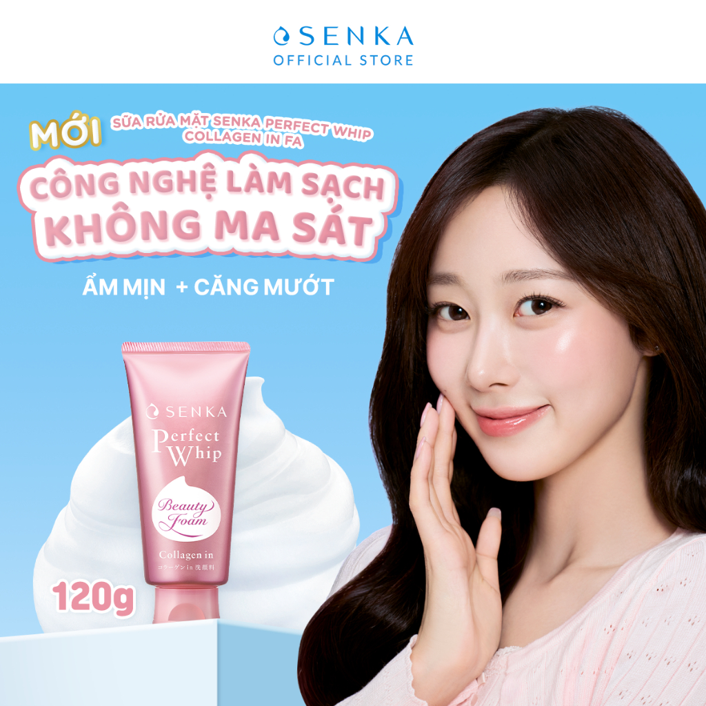 Bộ 02 sữa rửa mặt đàn hồi mướt mịn SENKA PERFECT WHIP collagen in 120g/chai | BigBuy360 - bigbuy360.vn