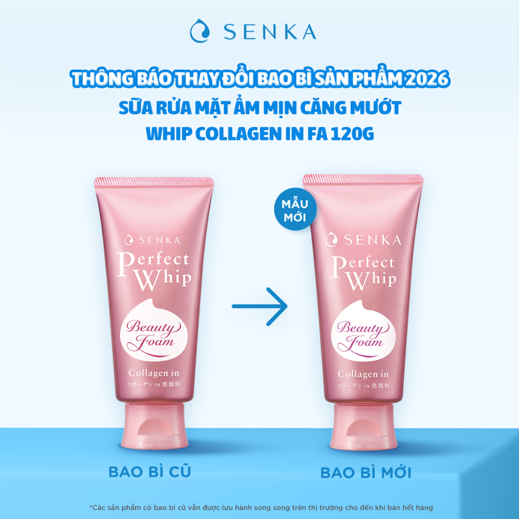 Bộ 02 sữa rửa mặt đàn hồi mướt mịn SENKA PERFECT WHIP collagen in 120g/chai | BigBuy360 - bigbuy360.vn